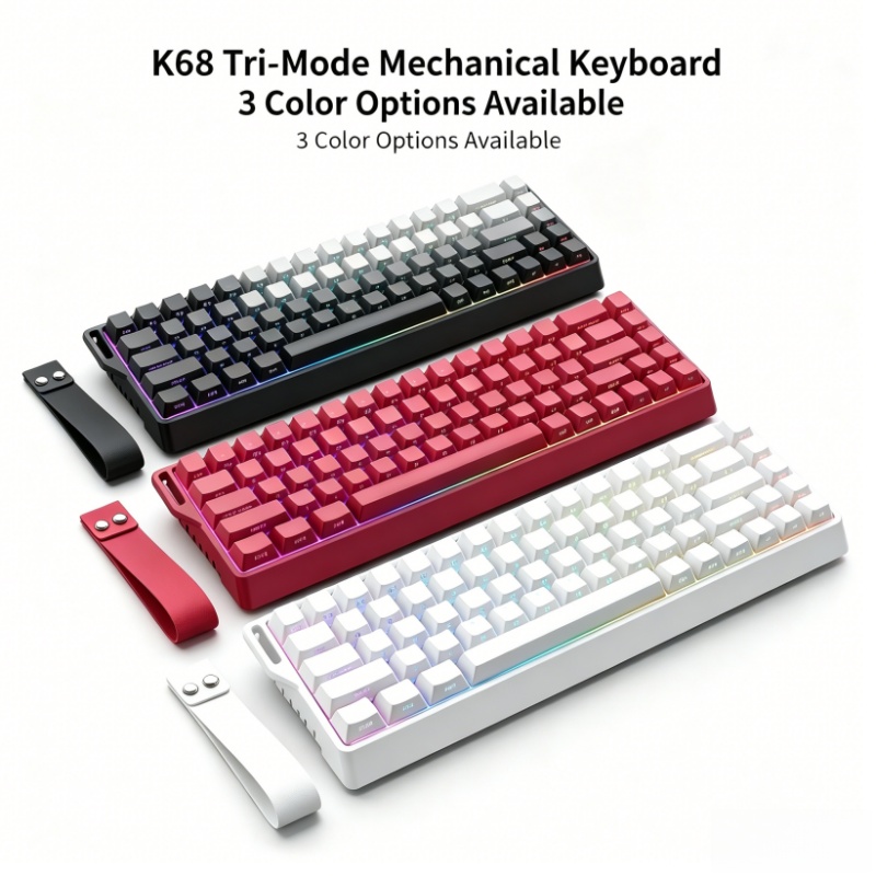 Gaming Keyboard Blue Switches - Teclado Mecánico Inalámbrico K68 con Retroiluminación