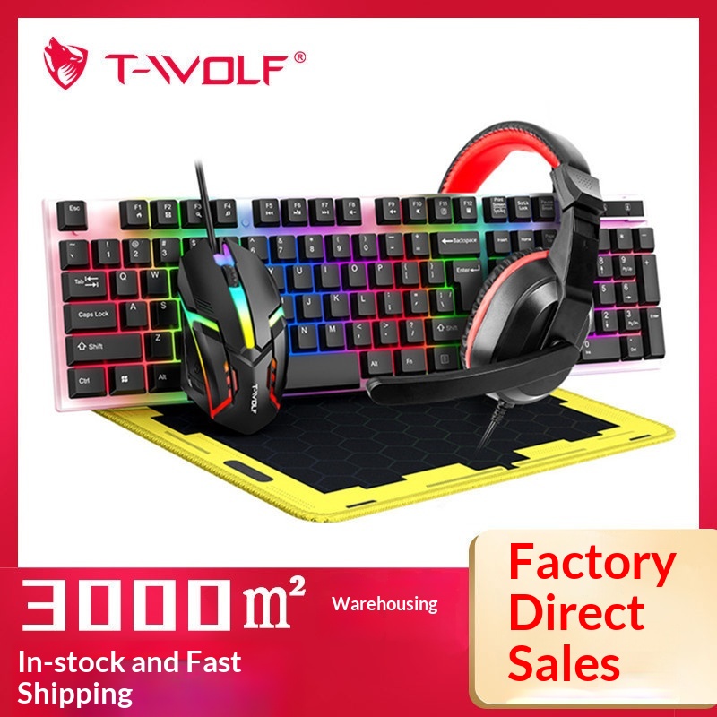 Gaming Keyboard Mouse And Headset Combo - Combo de juego español 4 en