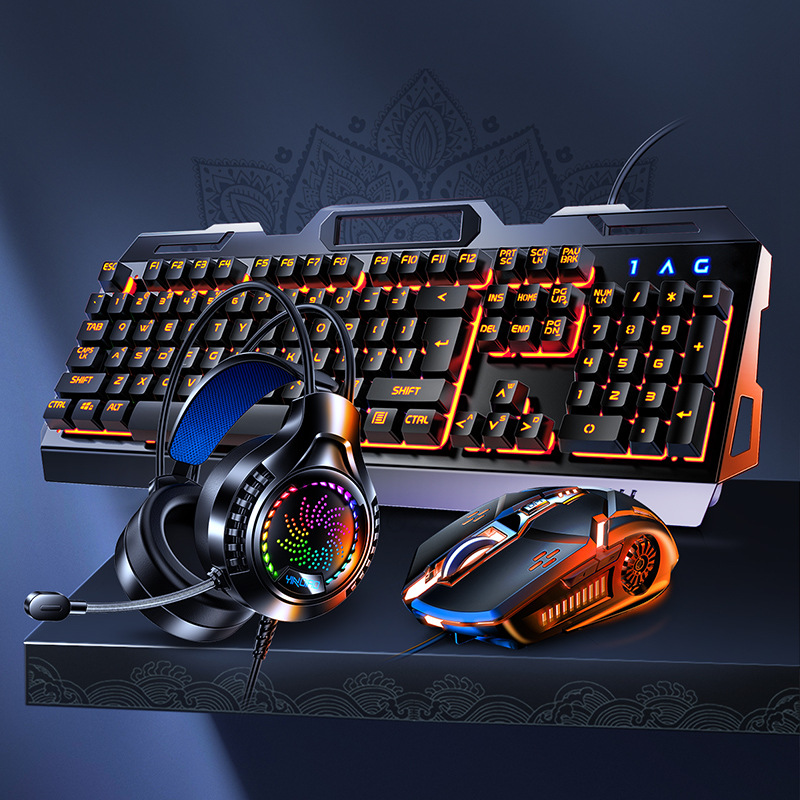 Gaming Keyboard Mouse And Headset Combo - Juego de Teclado Mecánico para Juegos