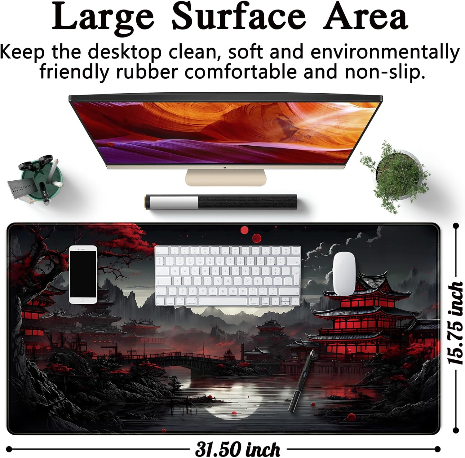 Alfombrilla de escritorio japo - Gaming Keyboard And Mouse Pad reseña y precio