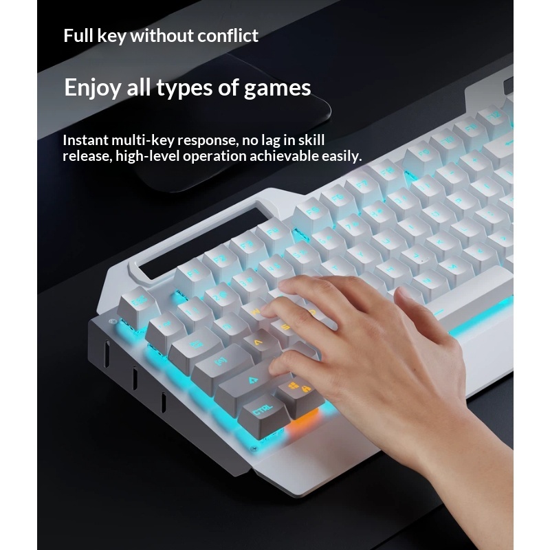 Combo de Teclado Mecánico Inal - Gaming Keyboard Blue Switches reseña y precio