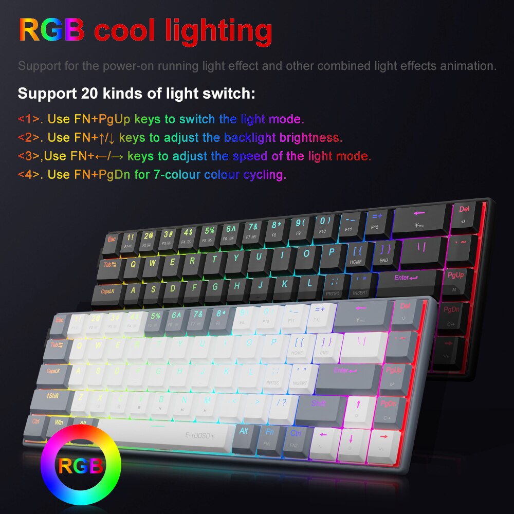 E-YOOSO A68 RGB Mini teclado m - Gaming Keyboard E Yooso reseña y precio