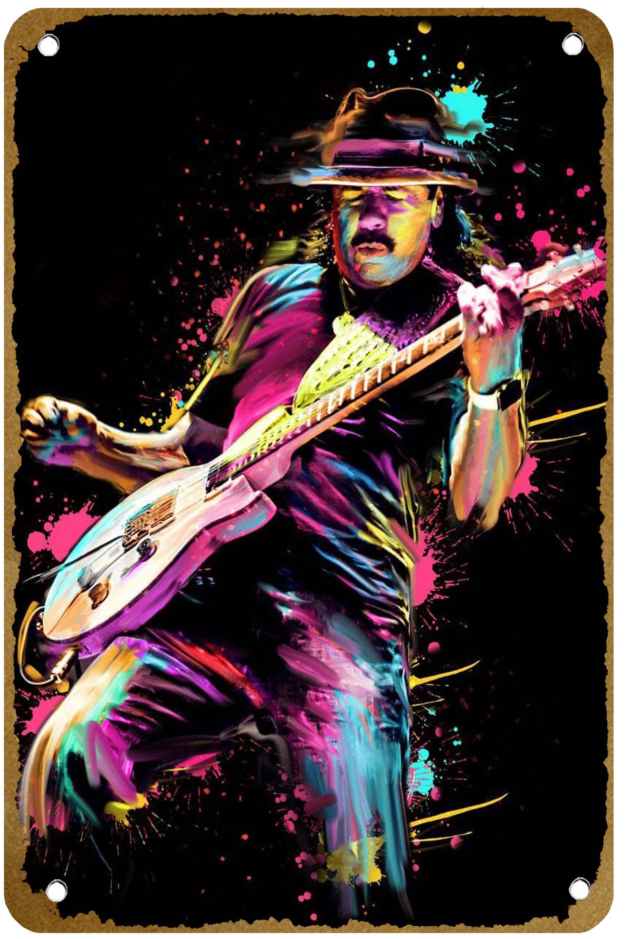 Póster de Carlos Santana, letr - Brass Weight Plate reseña y precio