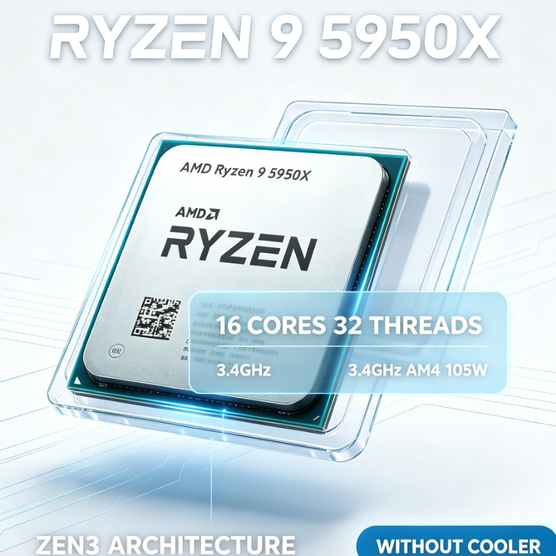 CPU AMD Ryzen 9 5950X de 16 Nú - Amd Cpu Ryzen 9 reseña y precio