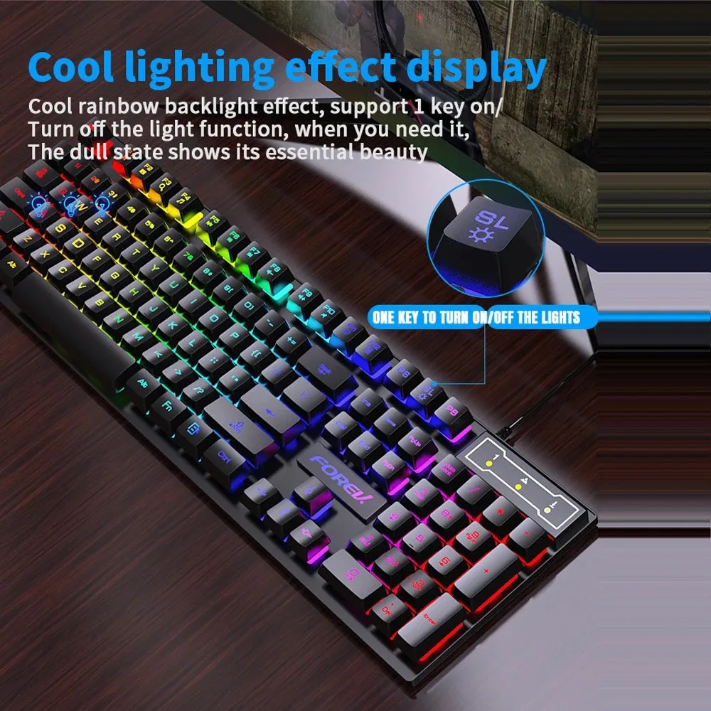 Teclado mecánico retroiluminad - Gaming Keyboard Mouse And Headset Combo reseña y precio