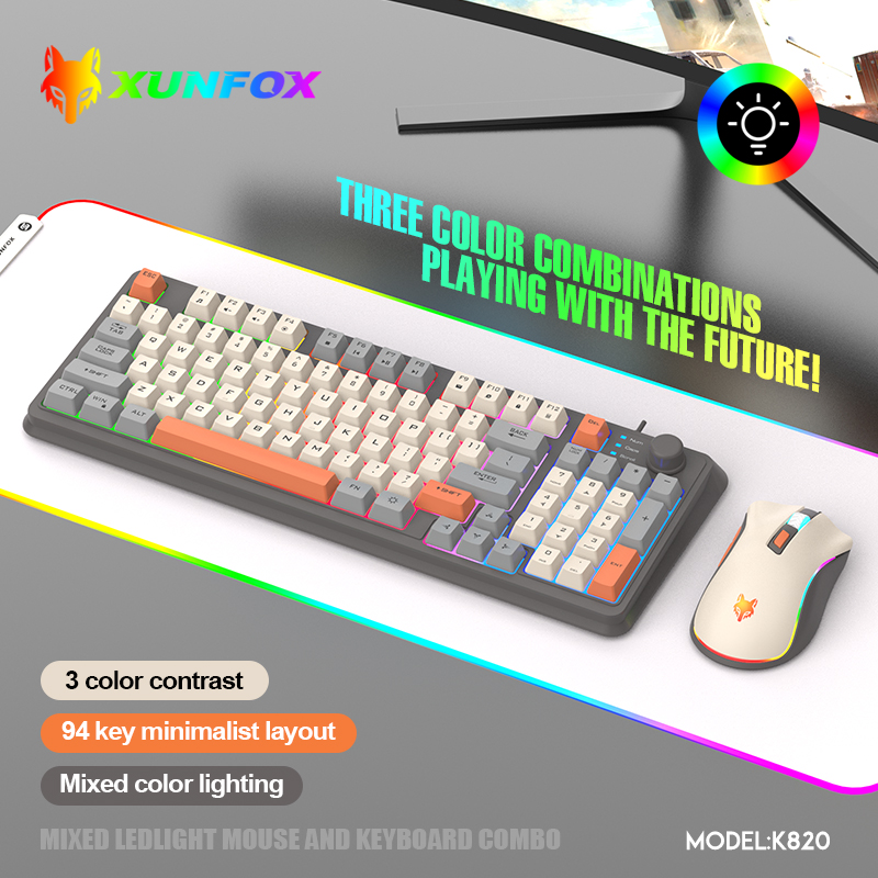 K820 USB juego con cable tecla - Gaming Keyboard Mouse And Headset Combo reseña y precio