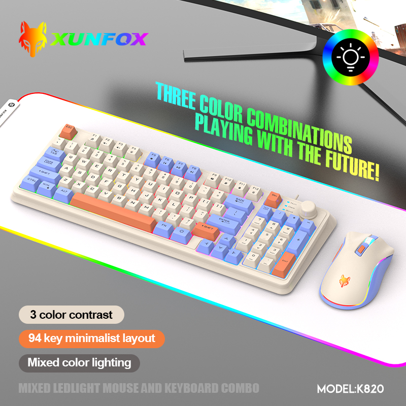 K820 USB juego con cable tecla - Gaming Keyboard Mouse And Headset Combo reseña y precio