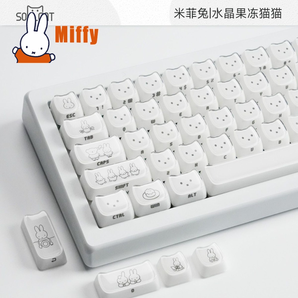 Teclas Kawaii Miffy, Lindas Te - Gaming Keyboard Typewriter reseña y precio