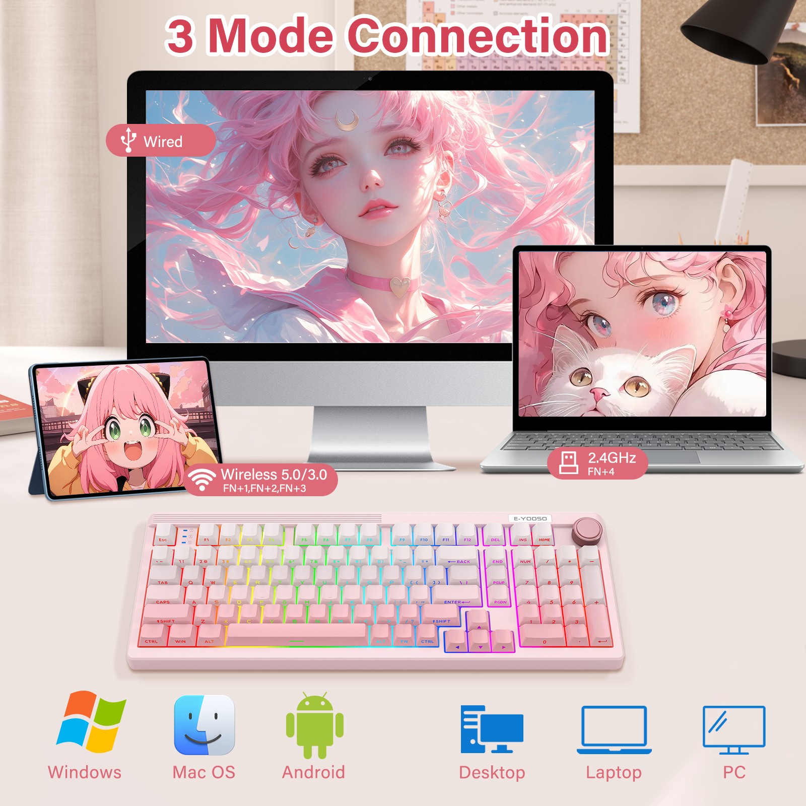 Teclado Mecánico E-YOOSO de 98 - Gaming Keyboard E Yooso reseña y precio