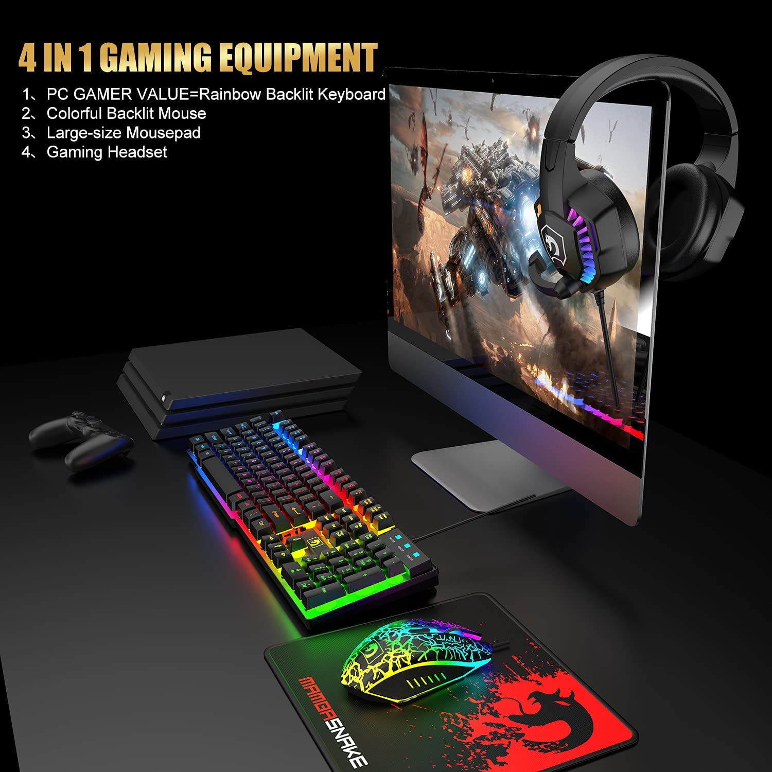 MAMBASNAKE X ZIYOULANG T11 Dis - Gaming Keyboard Mouse And Headset Combo reseña y precio