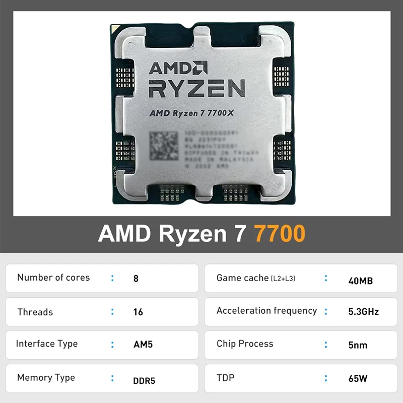 CPU AMD Ryzen 7 7700 de 8 Núcl - Amd Cpu Ryzen 7 reseña y precio